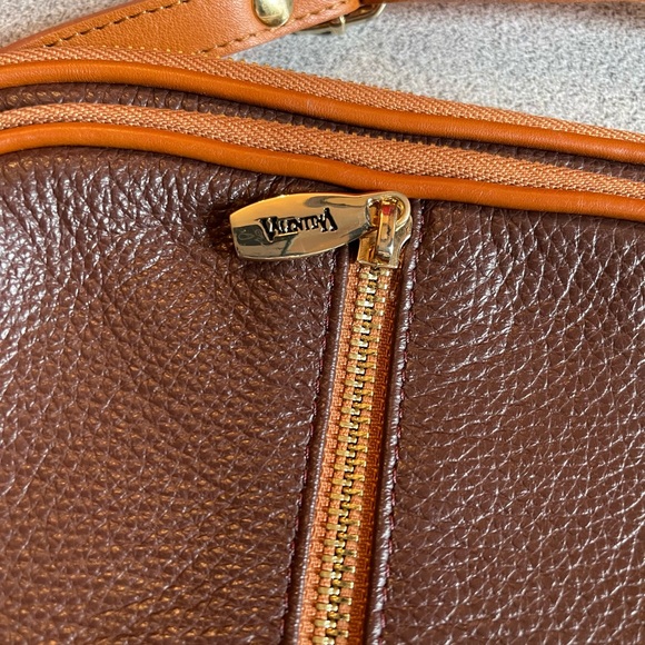 Valentina Brown & Carmel Pebbled Leather Crossbody Bag - Picture 4 of 13